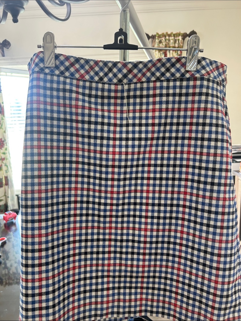Talbots Blue, Red & White Plaid Mini Skirt